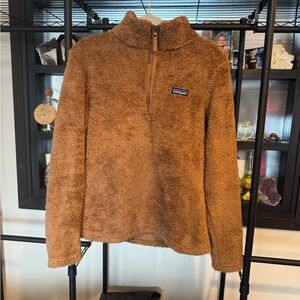 Patagonia Women's Caramel Brown Fuzzy Quarter-Zip Sherpa Pullover